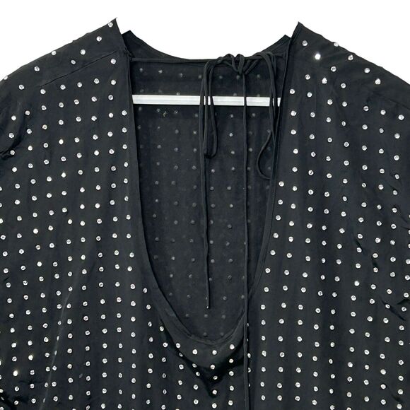 New Susana Monaco Embellished Rhinestone Scoop Back Dress Black Women Small NWOT - Picture 5 of 9